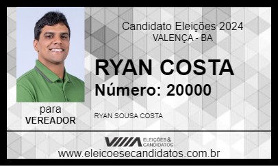 Candidato RYAN COSTA 2024 - VALENÇA - Eleições