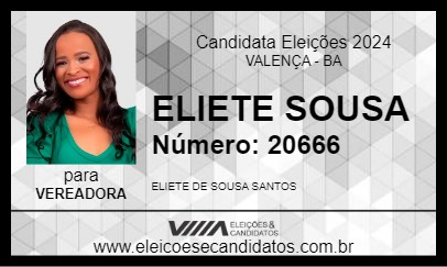 Candidato ELIETE SOUSA 2024 - VALENÇA - Eleições