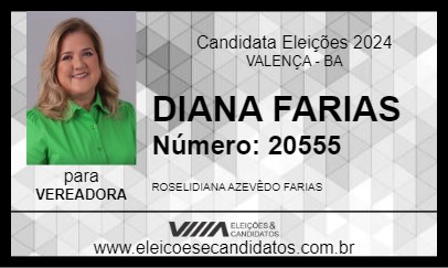 Candidato DIANA FARIAS 2024 - VALENÇA - Eleições