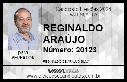 Candidato REGINALDO ARAÚJO 2024 - VALENÇA - Eleições