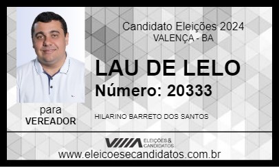 Candidato LAU DE LELO 2024 - VALENÇA - Eleições