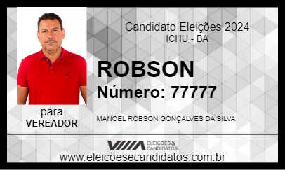 Candidato ROBSON 2024 - ICHU - Eleições