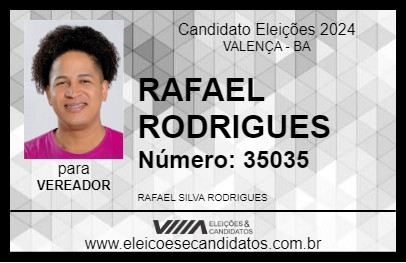 Candidato RAFAEL RODRIGUES 2024 - VALENÇA - Eleições