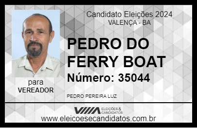 Candidato PEDRO DO FERRY BOAT 2024 - VALENÇA - Eleições