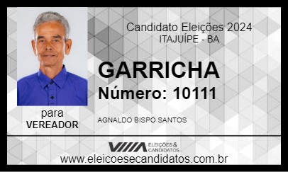 Candidato GARRICHA 2024 - ITAJUÍPE - Eleições