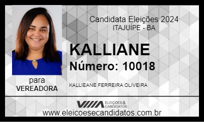 Candidato KALLIANE 2024 - ITAJUÍPE - Eleições