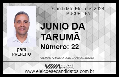 Candidato JÚNIOR DA TARUMÃ 2024 - MUCURI - Eleições