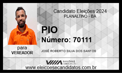 Candidato PIO 2024 - PLANALTINO - Eleições