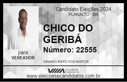 Candidato CHICO DO GERIBÁ 2024 - PLANALTO - Eleições