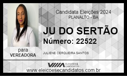 Candidato JU DO SERTÃO 2024 - PLANALTO - Eleições