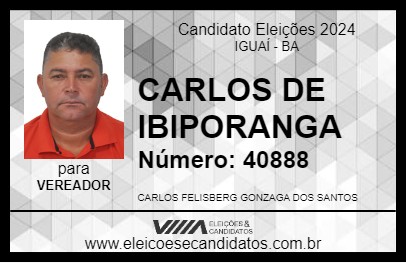 Candidato CARLOS DE IBIPORANGA 2024 - IGUAÍ - Eleições