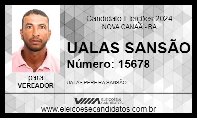 Candidato UALAS SANSÃO 2024 - NOVA CANAÃ - Eleições