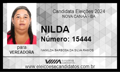 Candidato NILDA 2024 - NOVA CANAÃ - Eleições