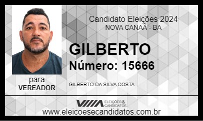 Candidato GILBERTO DO ENDIRETOR 2024 - NOVA CANAÃ - Eleições