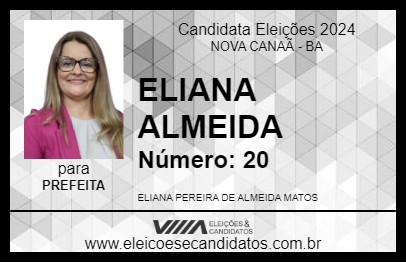 Candidato ELIANA ALMEIDA 2024 - NOVA CANAÃ - Eleições