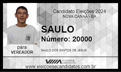 Candidato SAULO 2024 - NOVA CANAÃ - Eleições