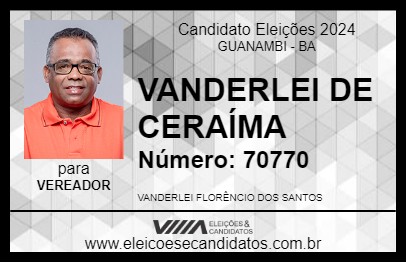 Candidato VANDERLEI DE CERAÍMA 2024 - GUANAMBI - Eleições