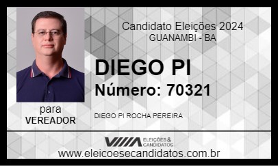 Candidato DIEGO PI 2024 - GUANAMBI - Eleições