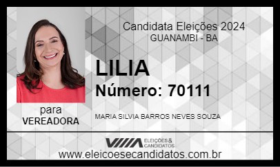 Candidato LILIA 2024 - GUANAMBI - Eleições