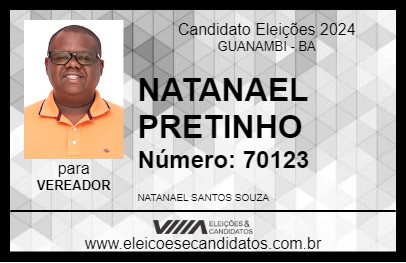 Candidato NATANAEL PRETINHO 2024 - GUANAMBI - Eleições