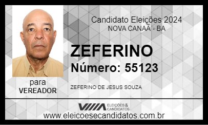 Candidato ZEFERINO 2024 - NOVA CANAÃ - Eleições