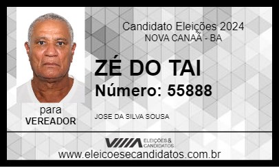 Candidato ZÉ DO TAI 2024 - NOVA CANAÃ - Eleições