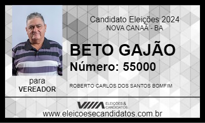 Candidato BETO GAJÃO 2024 - NOVA CANAÃ - Eleições