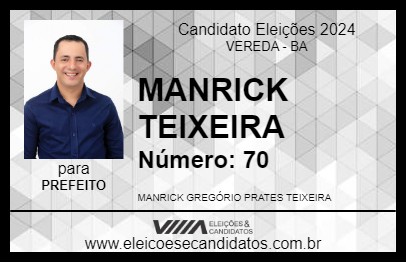 Candidato MANRICK TEIXEIRA 2024 - VEREDA - Eleições