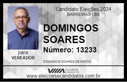 Candidato DOMINGOS SOARES 2024 - BARREIRAS - Eleições