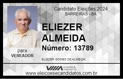 Candidato ELIEZER ALMEIDA 2024 - BARREIRAS - Eleições