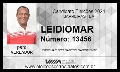 Candidato LEIDIOMAR 2024 - BARREIRAS - Eleições