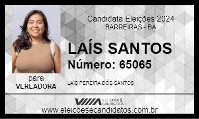 Candidato LAÍS SANTOS 2024 - BARREIRAS - Eleições