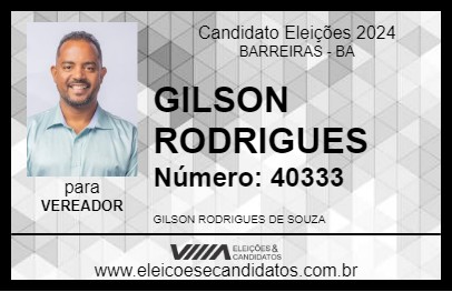 Candidato GILSON RODRIGUES 2024 - BARREIRAS - Eleições