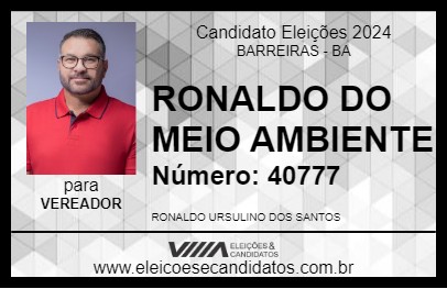 Candidato RONALDO DO MEIO AMBIENTE 2024 - BARREIRAS - Eleições