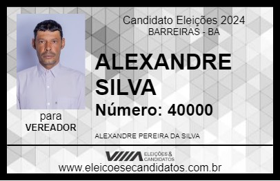 Candidato ALEXANDRE SILVA 2024 - BARREIRAS - Eleições