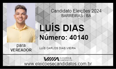 Candidato LUÍS DIAS 2024 - BARREIRAS - Eleições