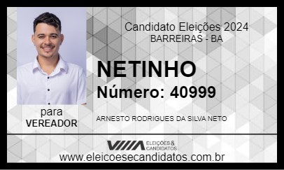 Candidato NETINHO 2024 - BARREIRAS - Eleições