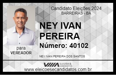 Candidato NEY IVAN PEREIRA 2024 - BARREIRAS - Eleições