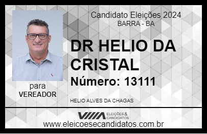 Candidato DR HELIO DA CRISTAL 2024 - BARRA - Eleições