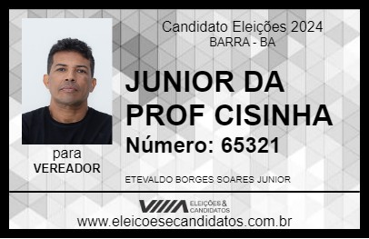 Candidato JUNIOR DA PROF CISINHA 2024 - BARRA - Eleições