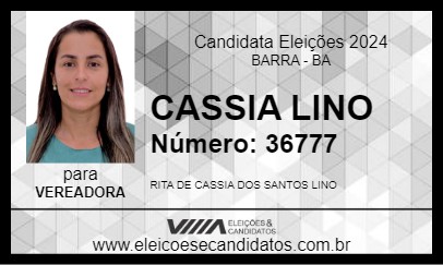 Candidato CASSIA LINO 2024 - BARRA - Eleições