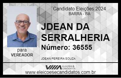 Candidato JDEAN DA SERRALHERIA 2024 - BARRA - Eleições