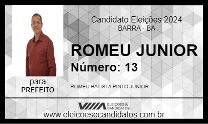 Candidato ROMEU JUNIOR 2024 - BARRA - Eleições