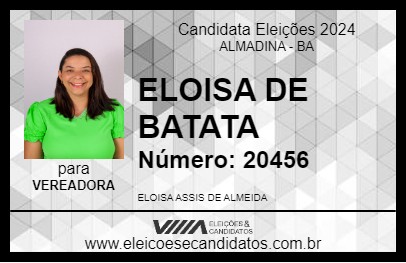 Candidato ELOISA DE BATATA 2024 - ALMADINA - Eleições