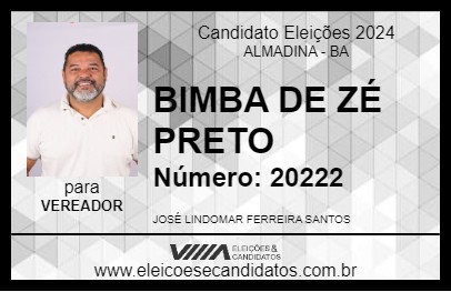 Candidato BIMBA DE ZÉ PRETO 2024 - ALMADINA - Eleições