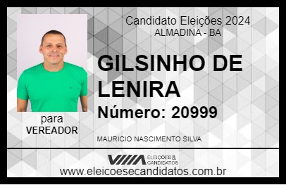 Candidato GILSINHO DE LENIRA 2024 - ALMADINA - Eleições