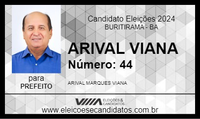 Candidato ARIVAL VIANA 2024 - BURITIRAMA - Eleições