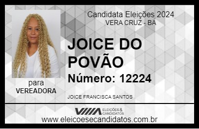 Candidato JOICE DO POVÃO 2024 - VERA CRUZ - Eleições