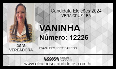 Candidato VANINHA 2024 - VERA CRUZ - Eleições