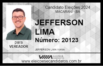 Candidato JEFFERSON LIMA 2024 - MACARANI - Eleições